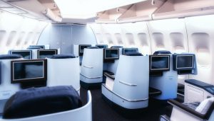 A selection of premium seats onboard an aircraft