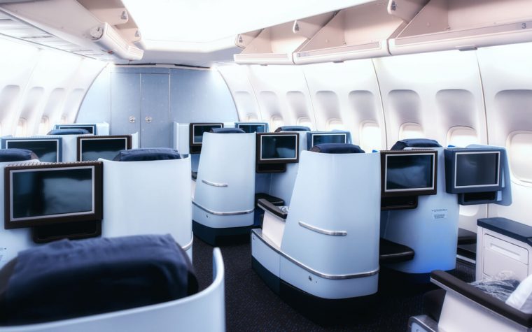A selection of premium seats onboard an aircraft