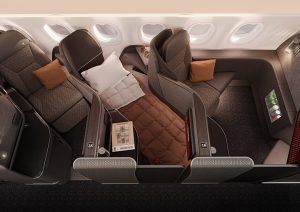 A lie-flat seat onboard an aircraft