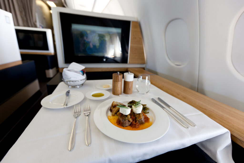 first class food and screen