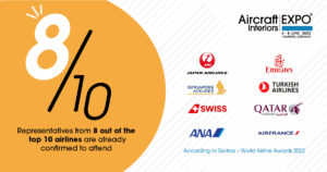 saving time at AIX top 8/10 airlines infographics with logos