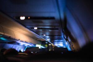 airplane cabin interior lighting dim