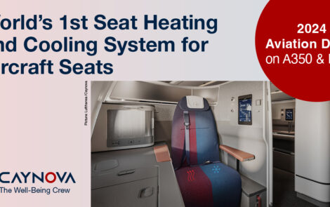 Caynova’s revolutionary aircraft seat heating and cooling system makes its aviation debut on the A350 and B787 in 2024, setting new technological standards!